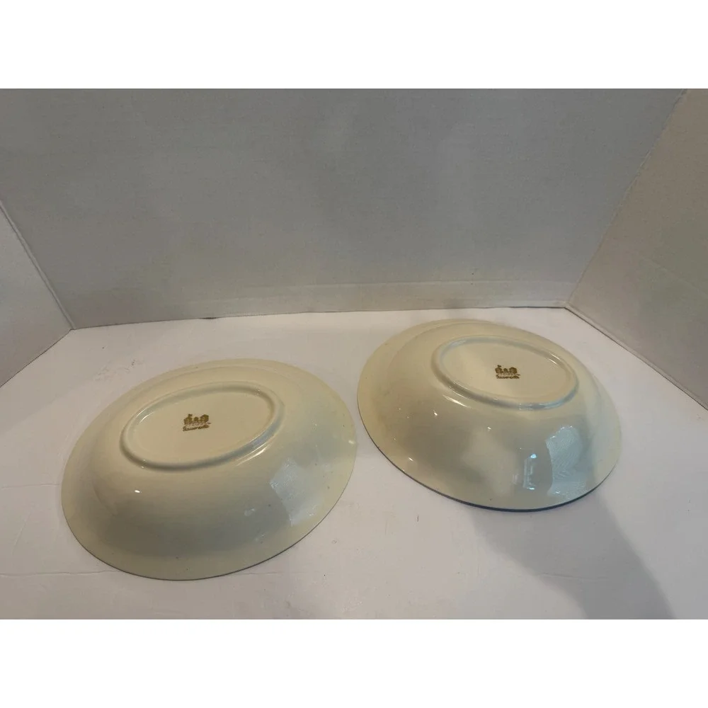 Vtg Steubenville Fern 2 Serving Dish/Vegetable Oval bowls 9